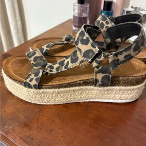 Very G Animal Print Platform Sandals